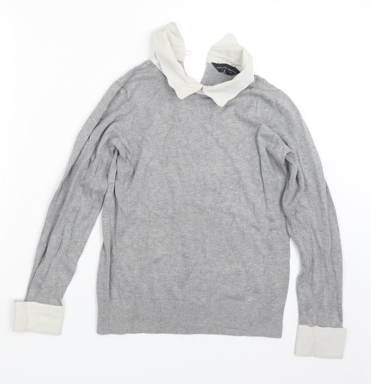 Womens UK Size 8 Dorothy Perkins Grey Pullover Jumper