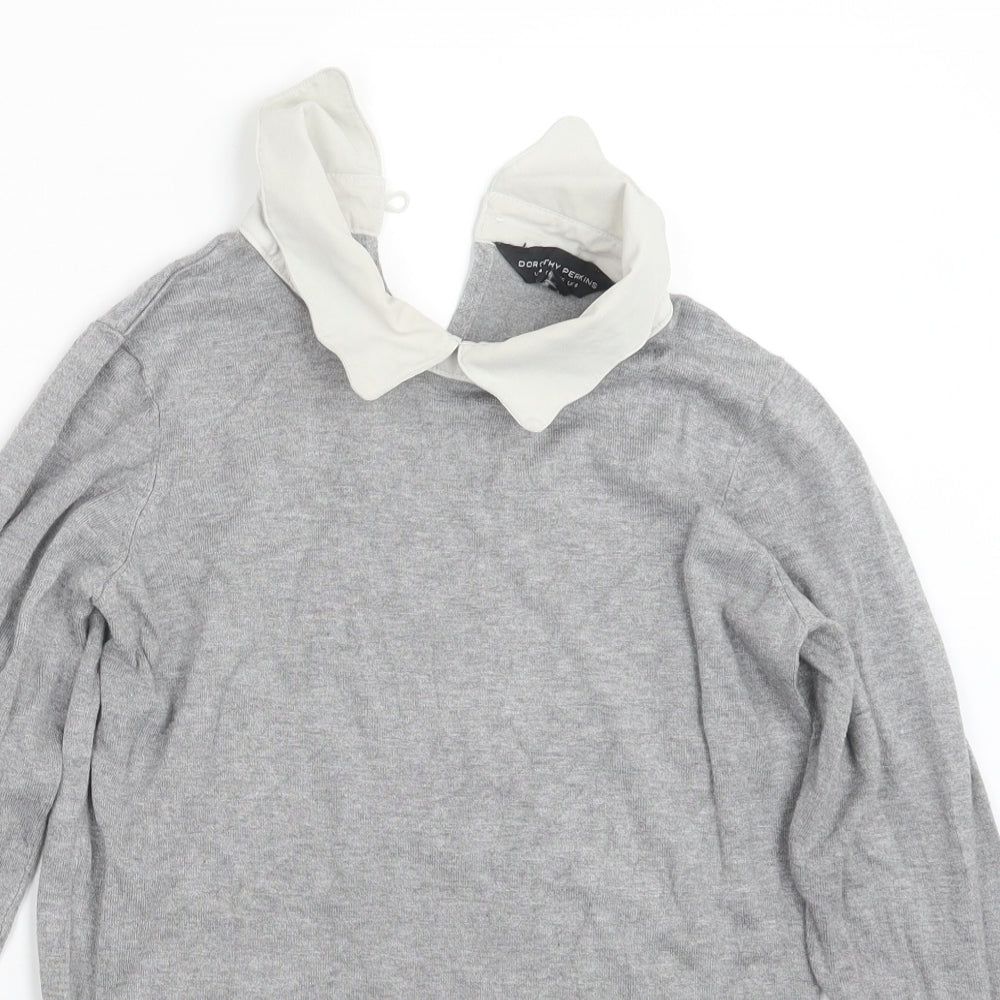 Womens UK Size 8 Dorothy Perkins Grey Pullover Jumper