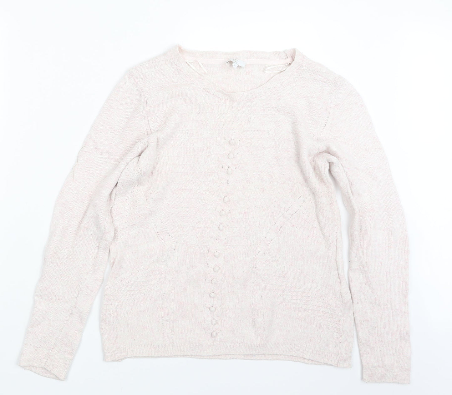 Womens UK Size L CC Pink Pullover Jumper