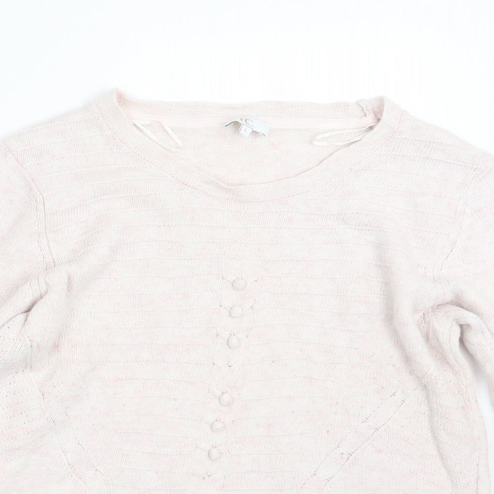 Womens UK Size L CC Pink Pullover Jumper