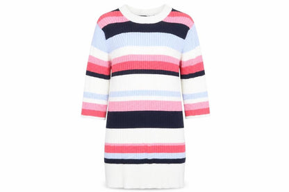 Marks & Spencer Womens Pink Striped Knit Pullover Jumper Size 8