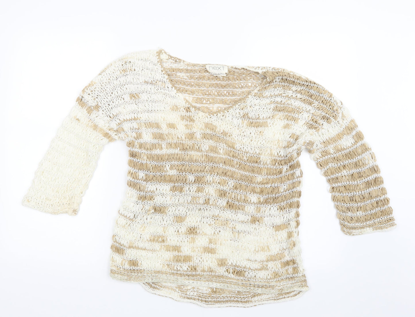 Womens UK Size M NEXT Beige Pullover Jumper