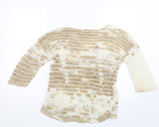 Womens UK Size M NEXT Beige Pullover Jumper