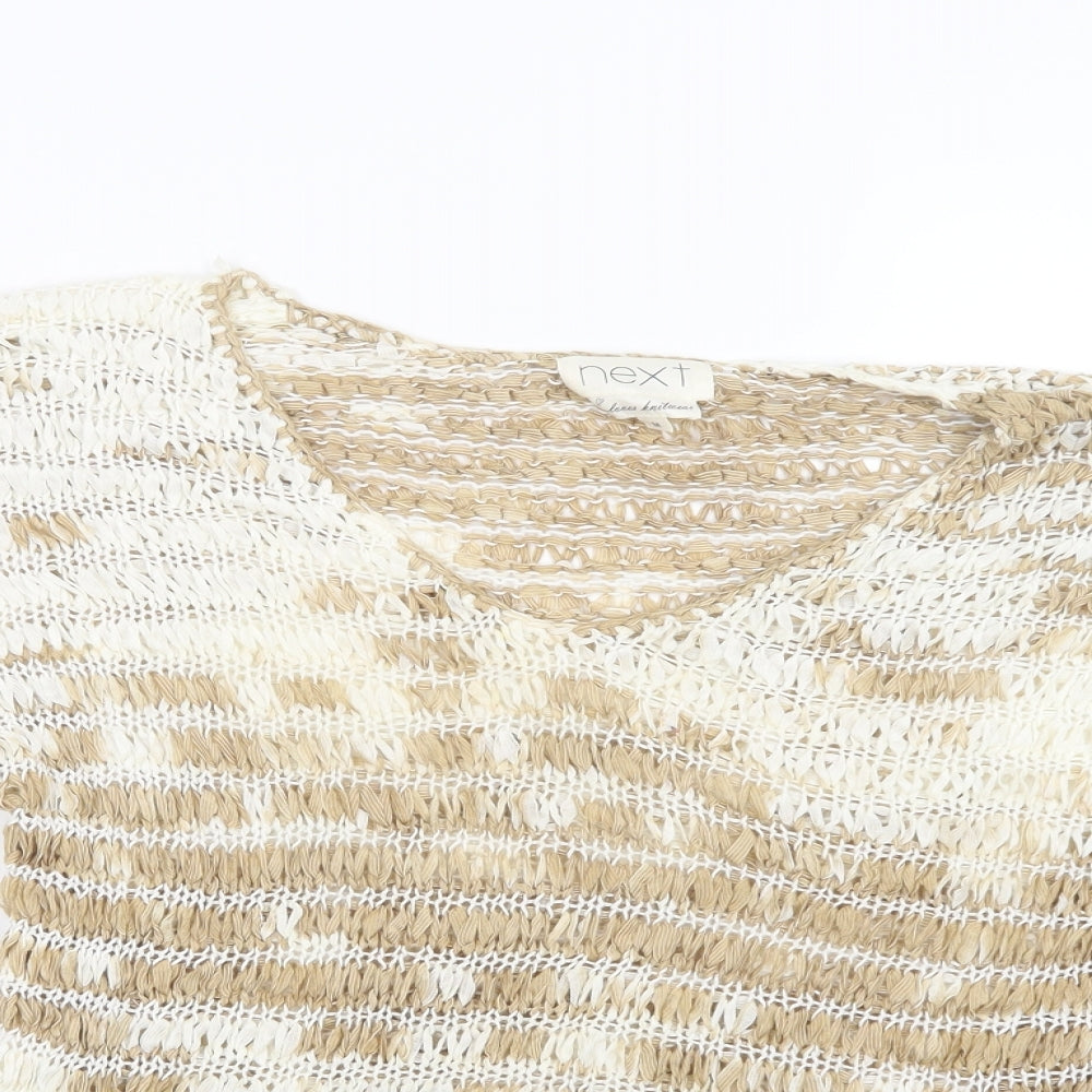 Womens UK Size M NEXT Beige Pullover Jumper