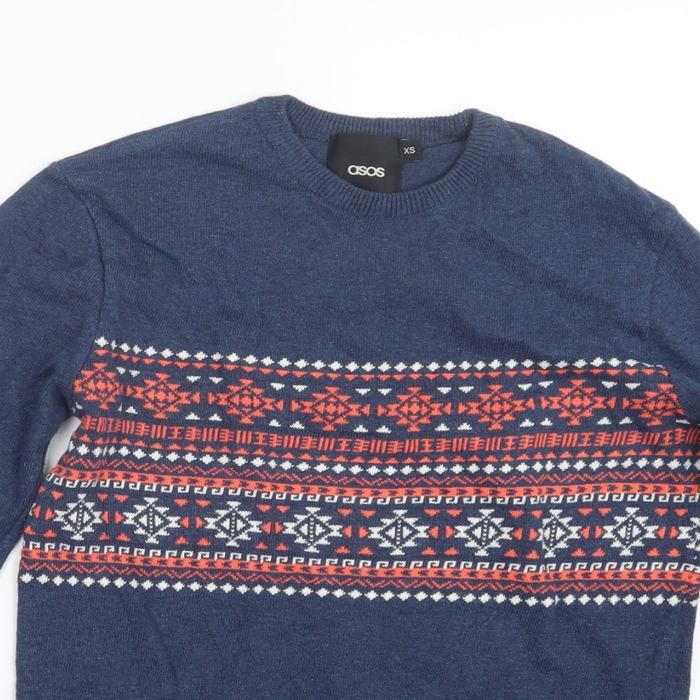 ASOS Mens Blue  Knit Pullover Jumper Size XS