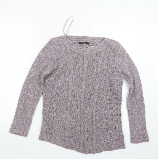 Bm Collection Womens Purple  Knit Pullover Jumper Size S