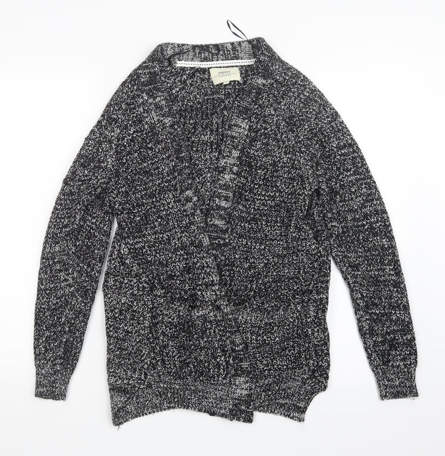 Womens UK Size S Papaya Black Cardigan Jumper