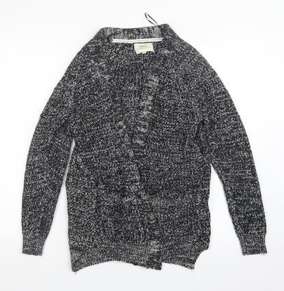 Womens UK Size S Papaya Black Cardigan Jumper