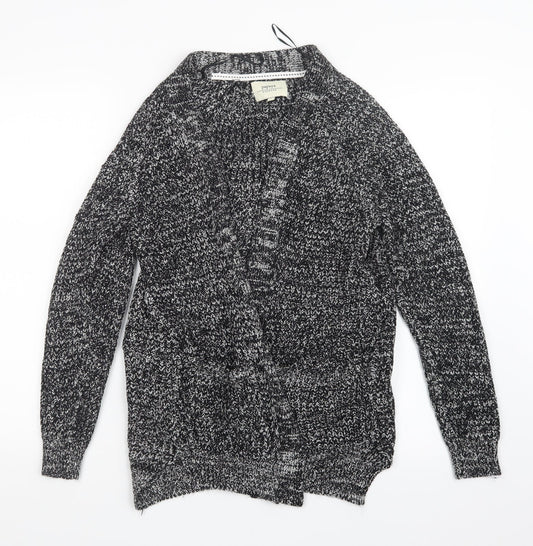 Womens UK Size S Papaya Black Cardigan Jumper
