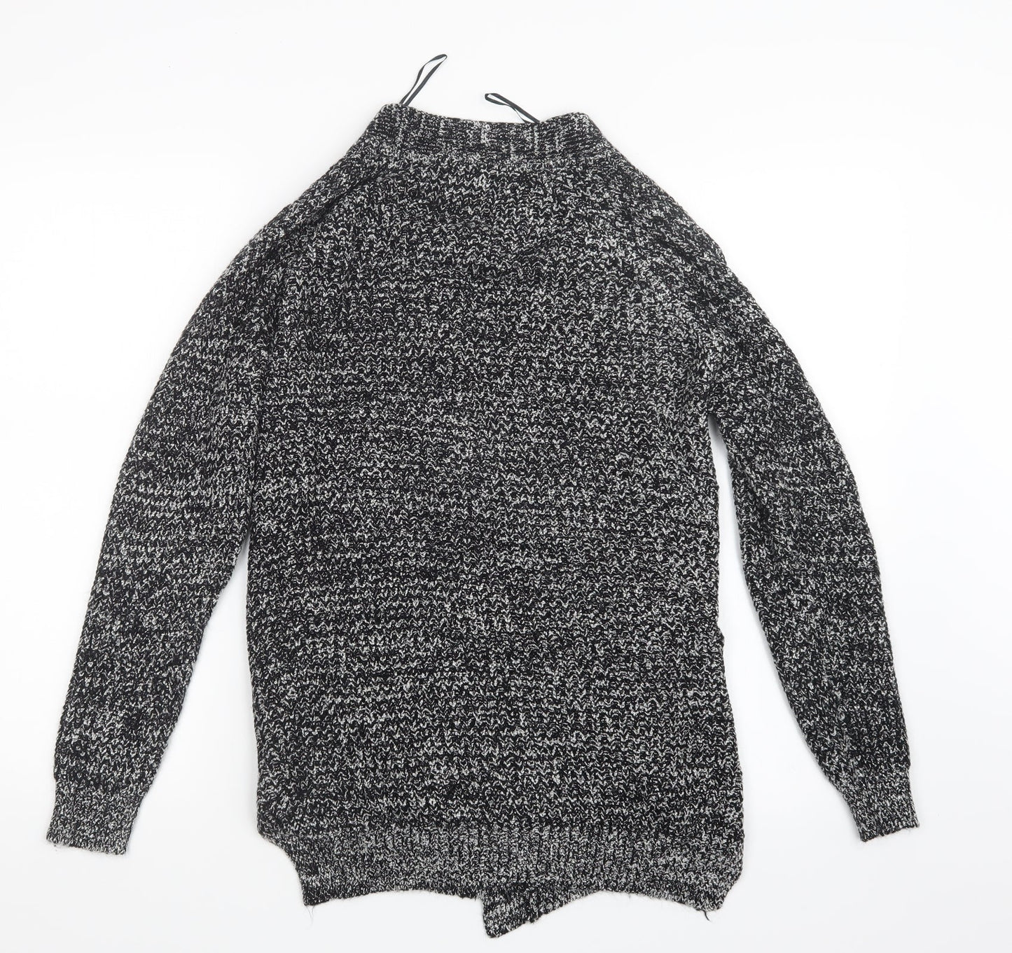 Womens UK Size S Papaya Black Cardigan Jumper