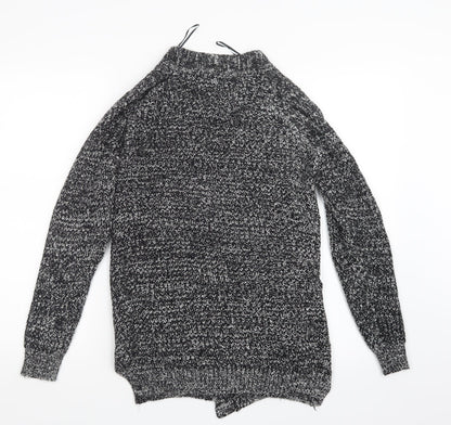 Womens UK Size S Papaya Black Cardigan Jumper