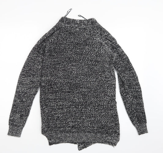 Womens UK Size S Papaya Black Cardigan Jumper