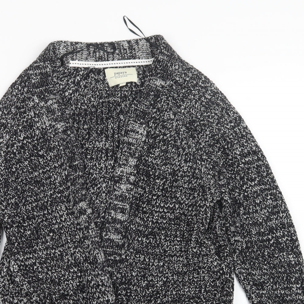 Womens UK Size S Papaya Black Cardigan Jumper