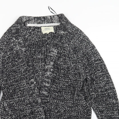 Womens UK Size S Papaya Black Cardigan Jumper