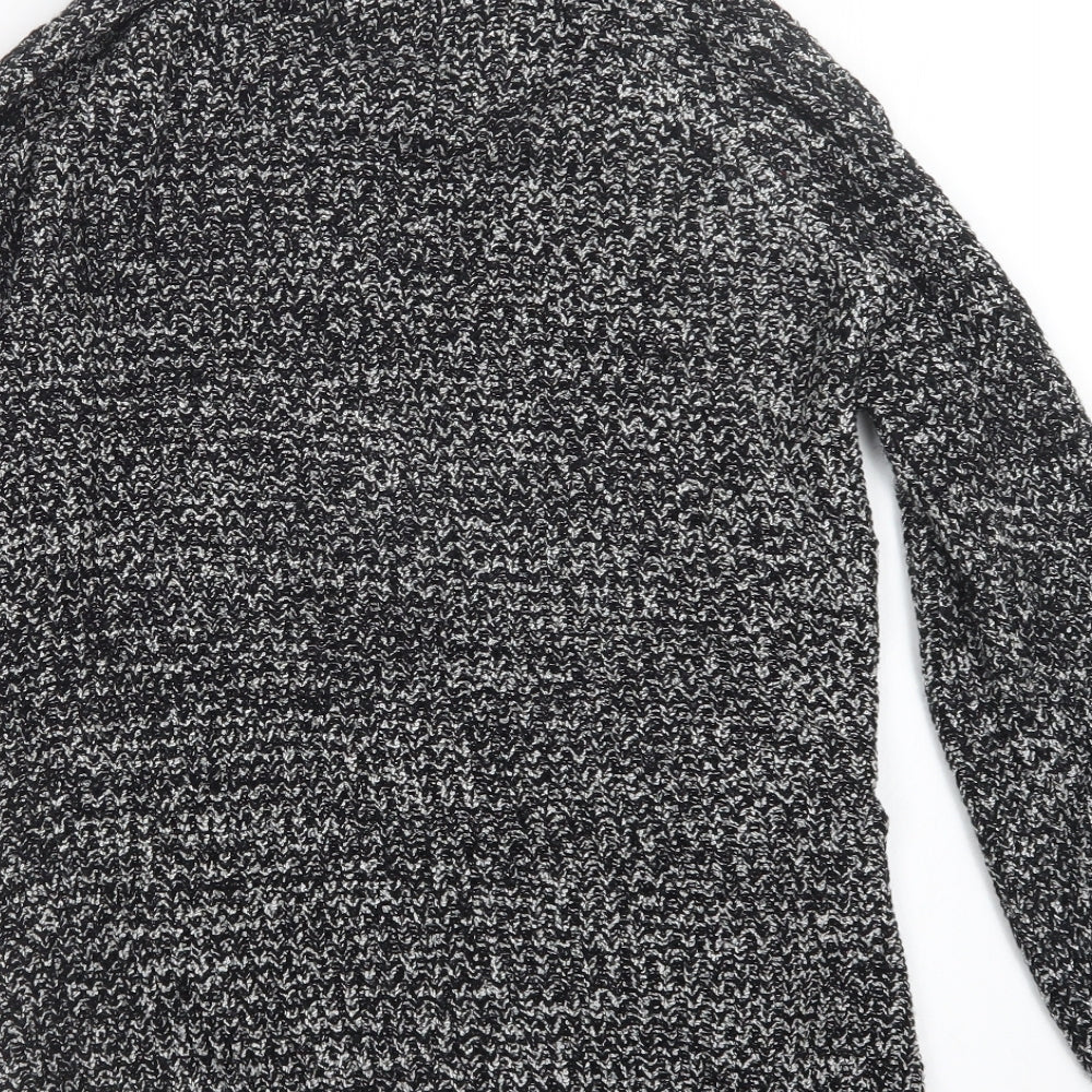 Womens UK Size S Papaya Black Cardigan Jumper
