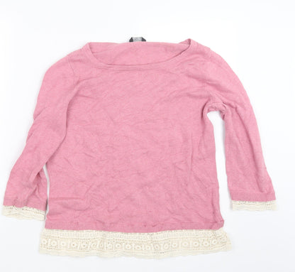 Womens UK Size 12 M&Co Pink Pullover Jumper