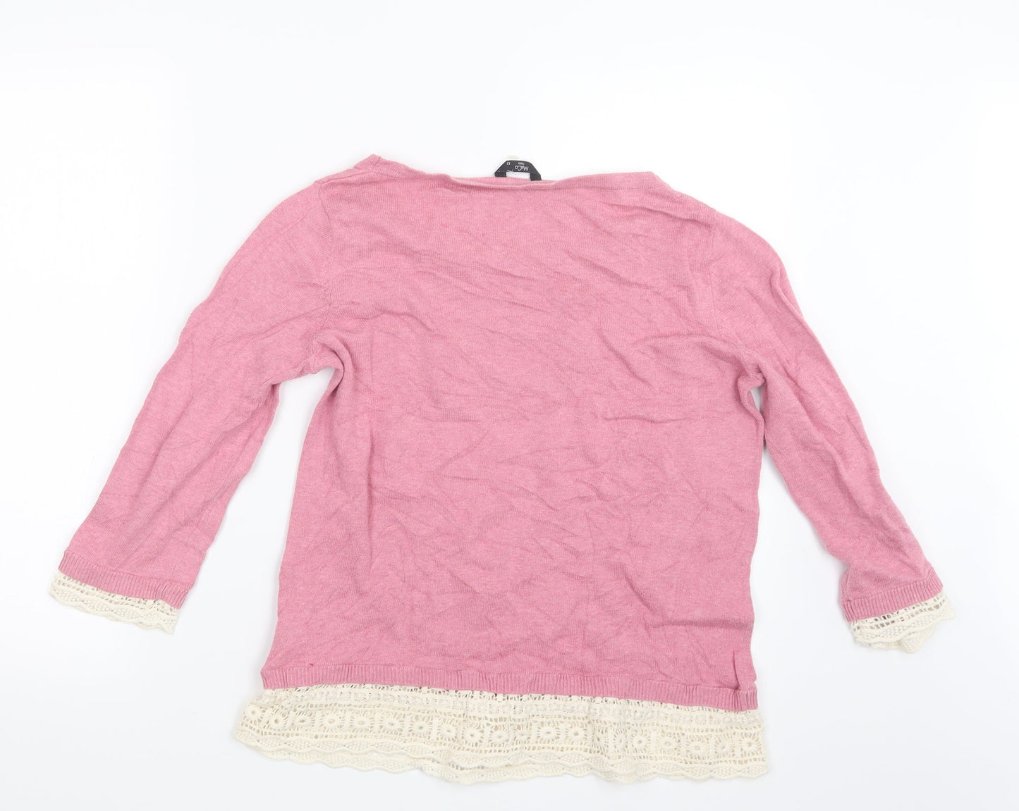 Womens UK Size 12 M&Co Pink Pullover Jumper