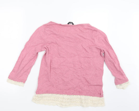 Womens UK Size 12 M&Co Pink Pullover Jumper