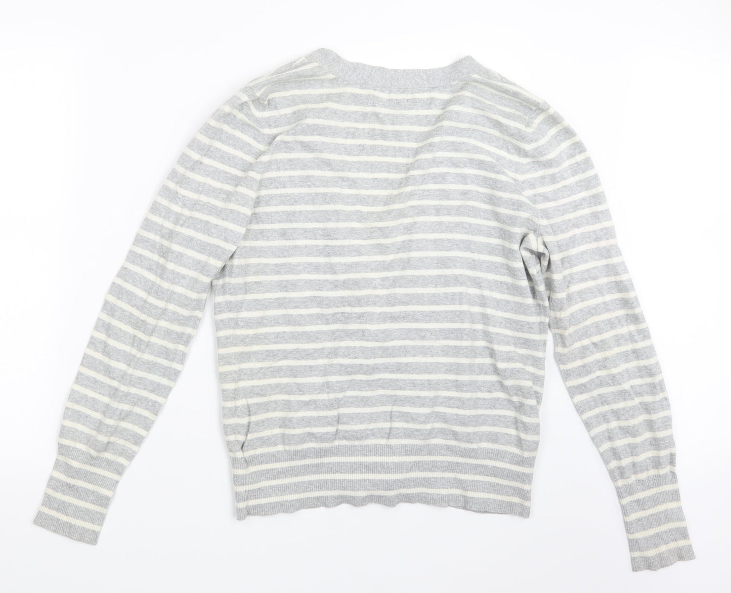 Gap Womens Grey Striped Knit Cardigan Jumper Size L