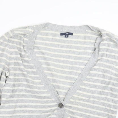 Gap Womens Grey Striped Knit Cardigan Jumper Size L