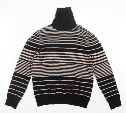 Classic Womens Black Striped  Pullover Jumper Size 14