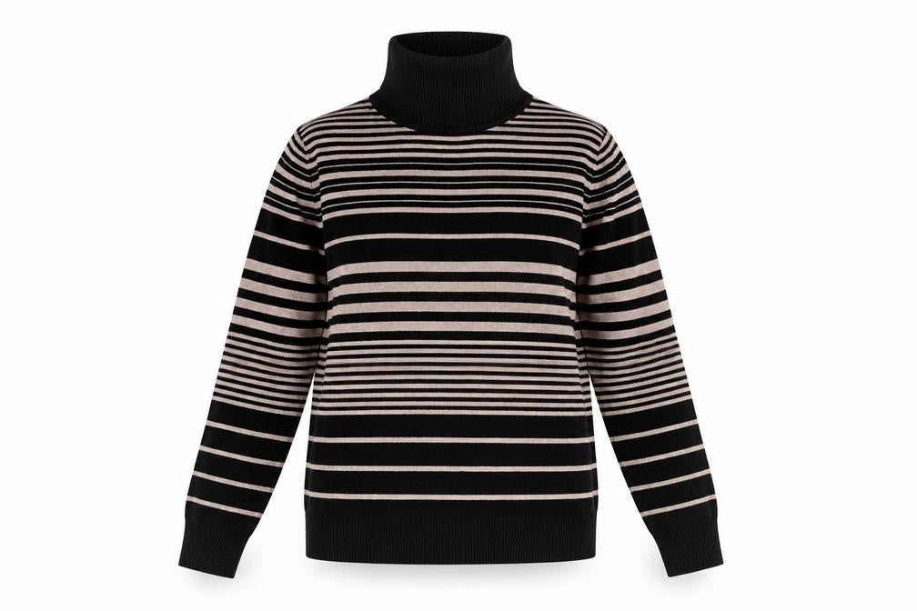 Classics Womens Black Striped  Pullover Jumper Size 14