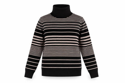 Classics Womens Black Striped  Pullover Jumper Size 14