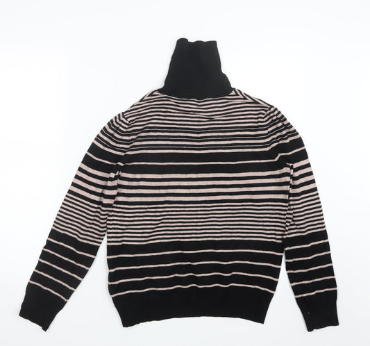 Classic Womens Black Striped  Pullover Jumper Size 14