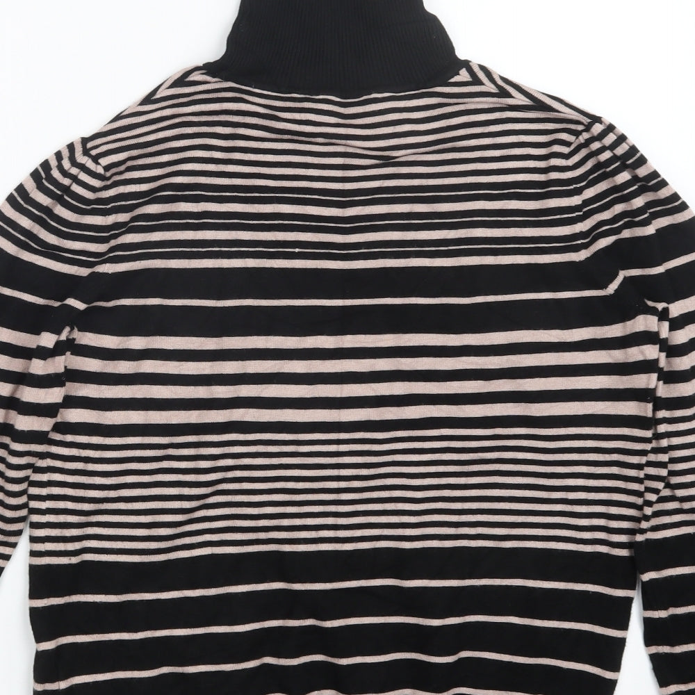 Classic Womens Black Striped  Pullover Jumper Size 14