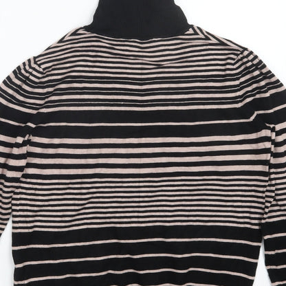 Classic Womens Black Striped  Pullover Jumper Size 14