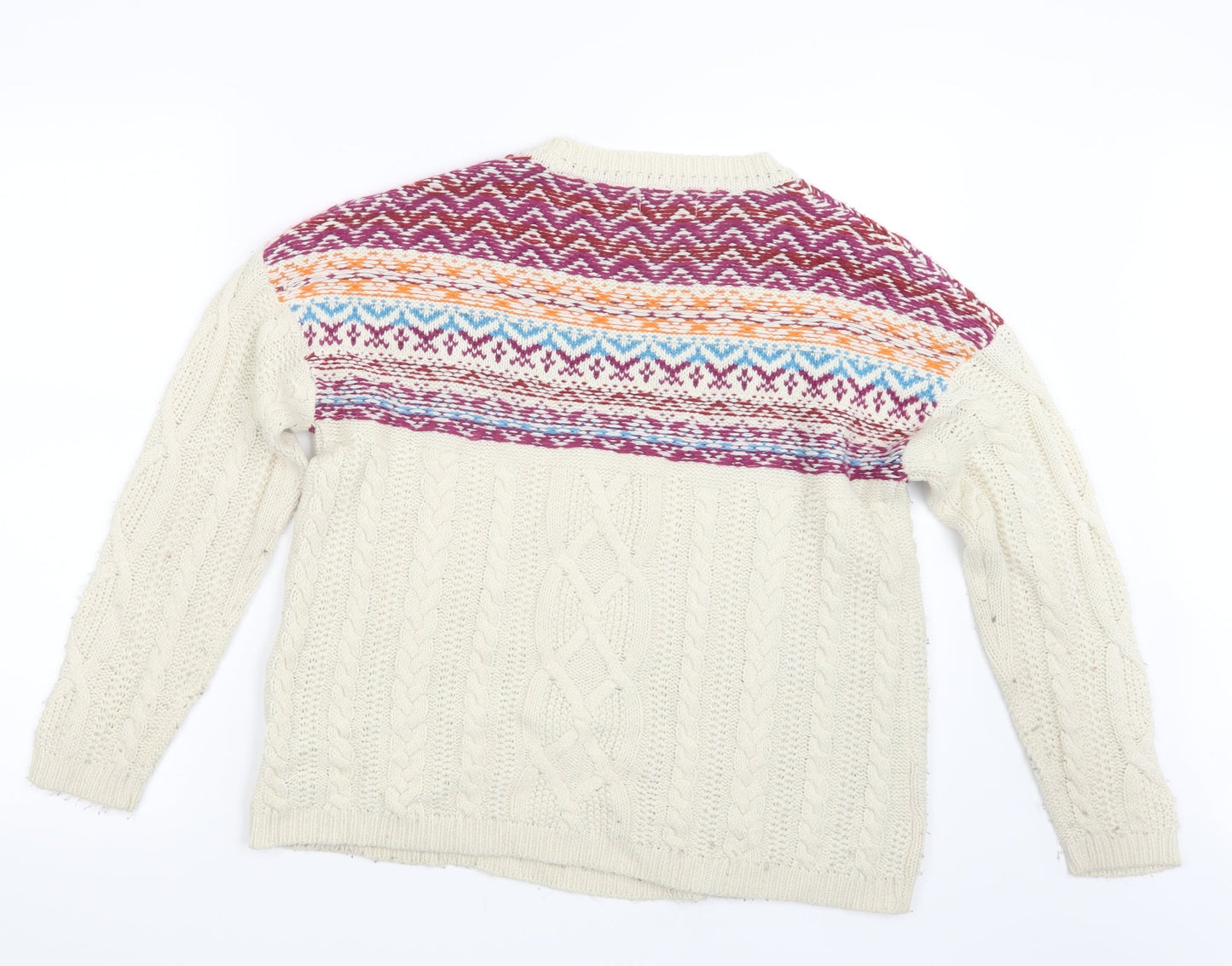 Formula Womens White  Knit Pullover Jumper Size 10