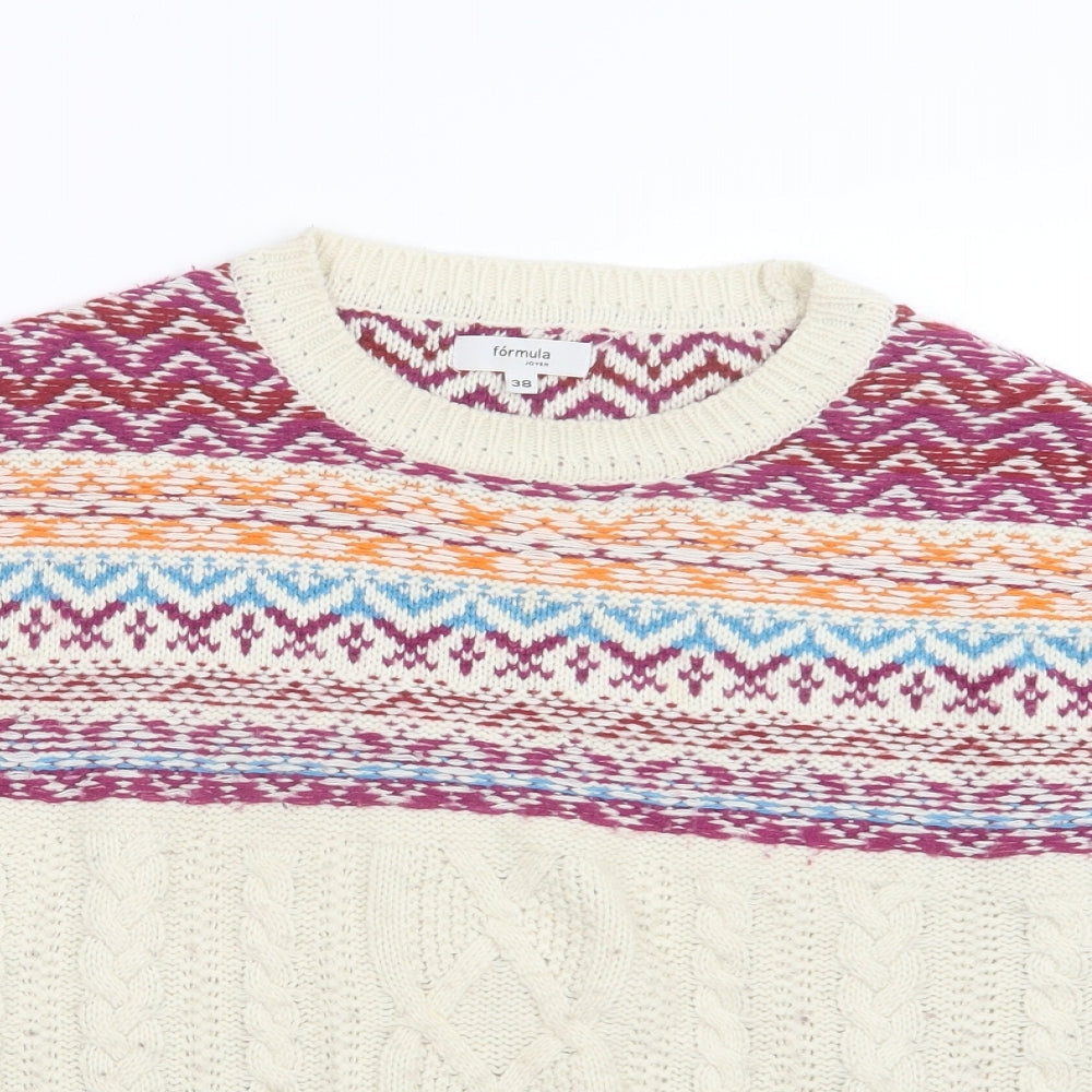 Formula Womens White  Knit Pullover Jumper Size 10