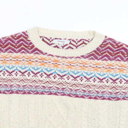 Formula Womens White  Knit Pullover Jumper Size 10