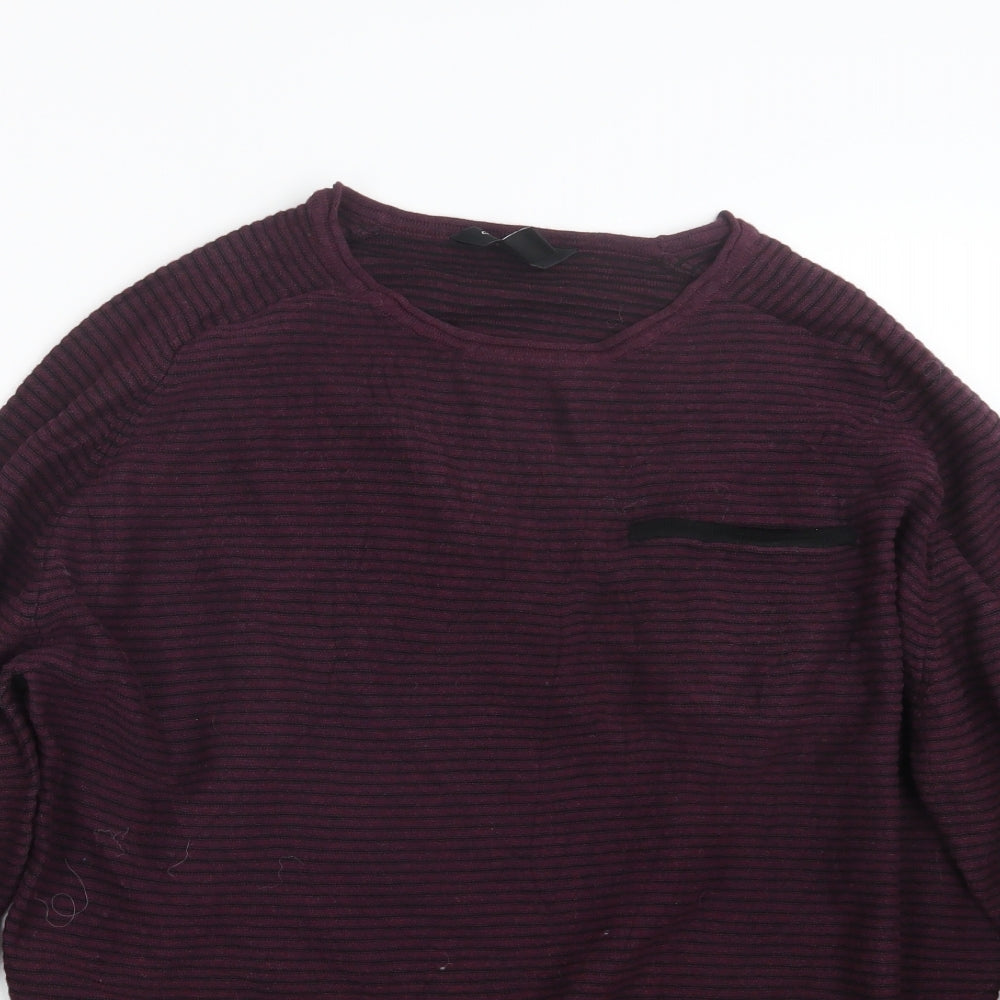 Cedar Wood State Mens Purple  Knit Pullover Jumper Size XL