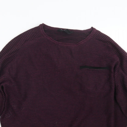 Cedar Wood State Mens Purple  Knit Pullover Jumper Size XL