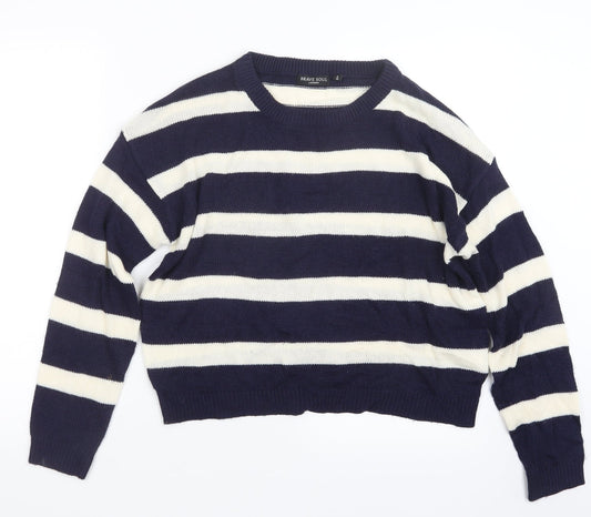 Brave Soul Womens Blue  Knit Pullover Jumper Size 12