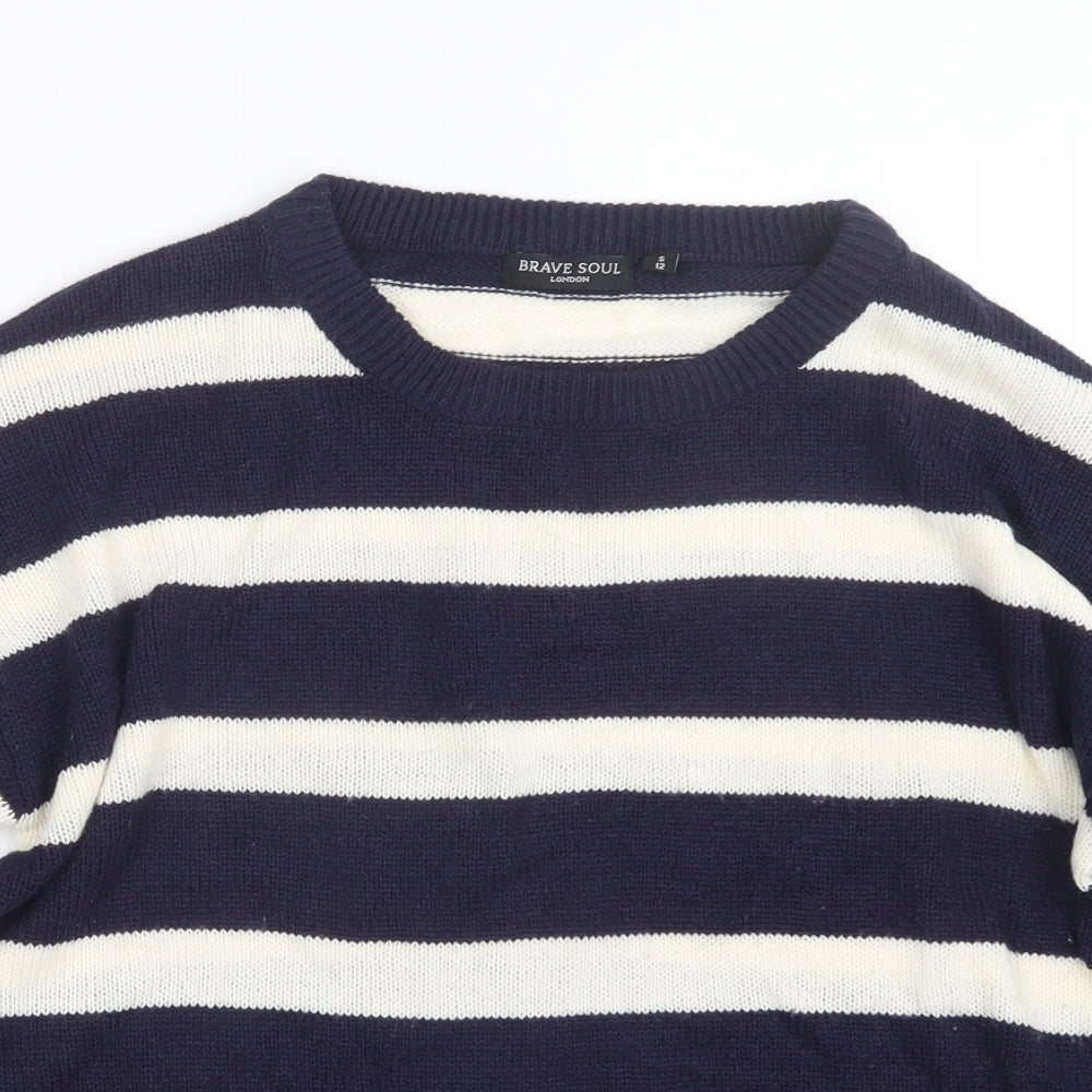 Brave Soul Womens Blue  Knit Pullover Jumper Size 12