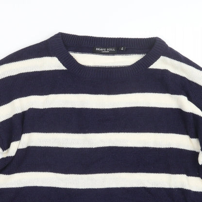 Brave Soul Womens Blue  Knit Pullover Jumper Size 12