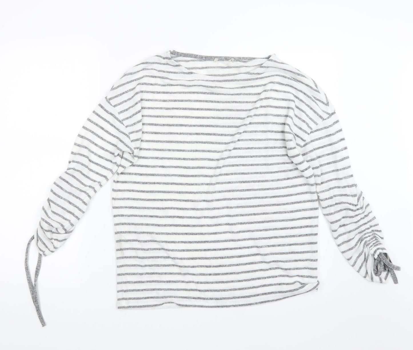 TU Womens Grey Striped Knit Pullover Jumper Size 12