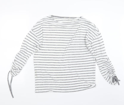 TU Womens Grey Striped Knit Pullover Jumper Size 12