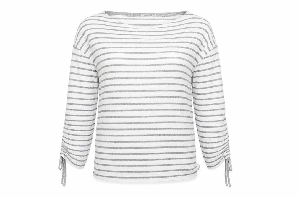 Tu Womens Grey Striped Knit Pullover Jumper Size 12