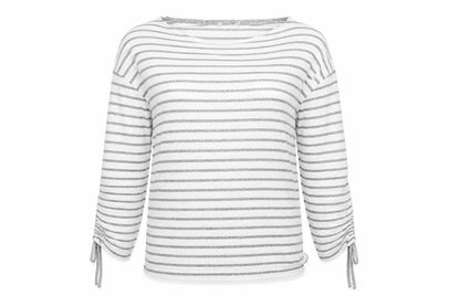 Tu Womens Grey Striped Knit Pullover Jumper Size 12