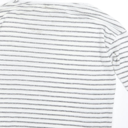 TU Womens Grey Striped Knit Pullover Jumper Size 12