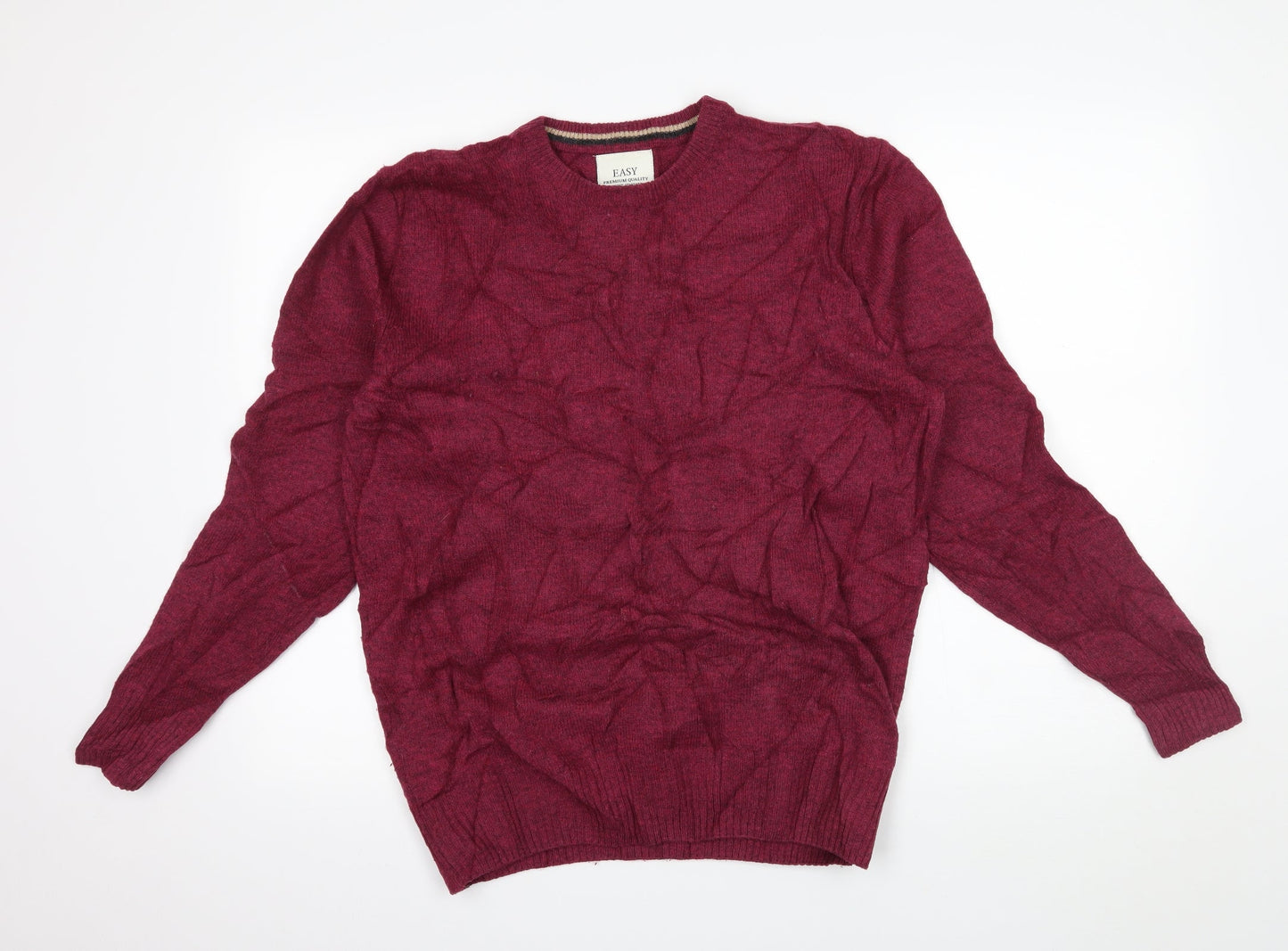 Easy Mens Purple  Knit Pullover Jumper Size M