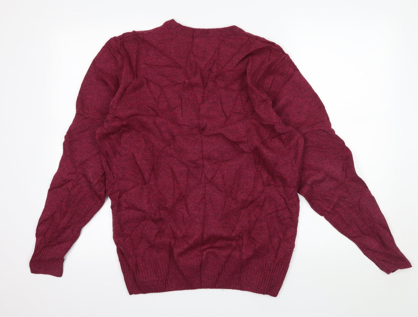 Easy Mens Purple  Knit Pullover Jumper Size M