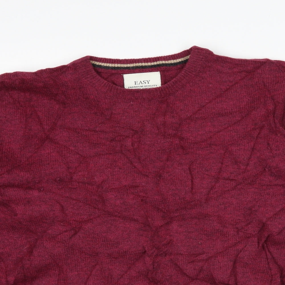 Easy Mens Purple  Knit Pullover Jumper Size M