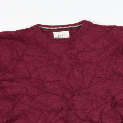 Easy Mens Purple  Knit Pullover Jumper Size M