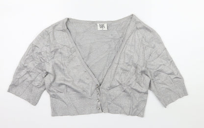 Bay Womens Grey  Knit Cardigan Jumper Size 14