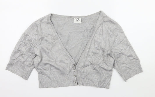 Bay Womens Grey  Knit Cardigan Jumper Size 14