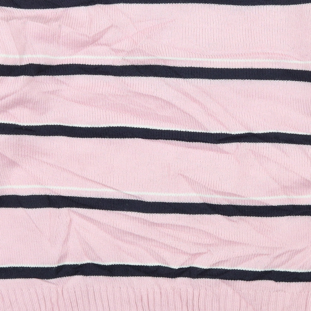 Preowrn Boys Pink Striped Knit Pullover Jumper Size L